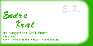 endre kral business card